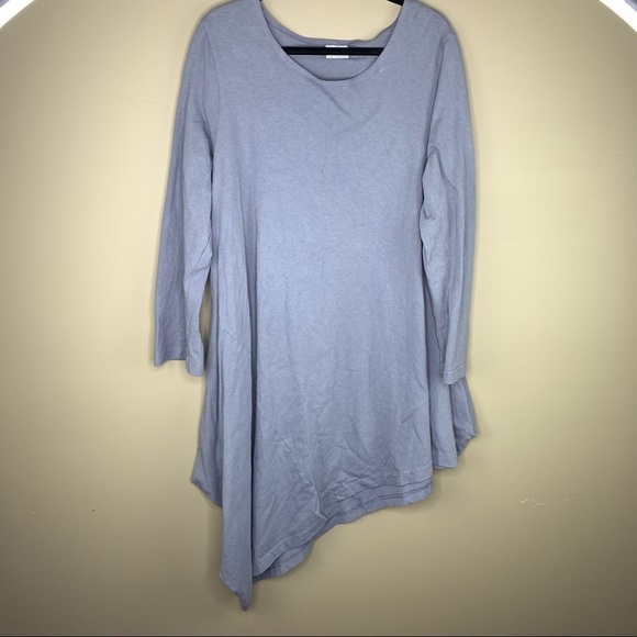 PACIFIC Cotton  Asymmetrical Lagenlook Grey Dress - Picture 2 of 10